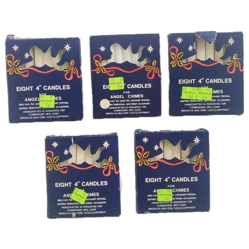 Candles For Angel Chimes & Carousel Chimes NOS Open Box 5 Boxes x 8 Candles = 40